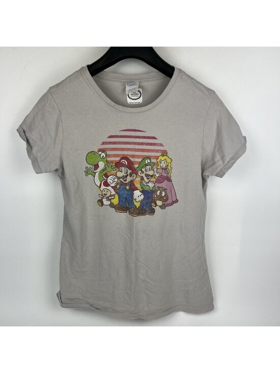 Port & Company Tops - Super Mario Bros Womens Medium T-Shirt Nintendo Mario Luigi Yoshi Gray